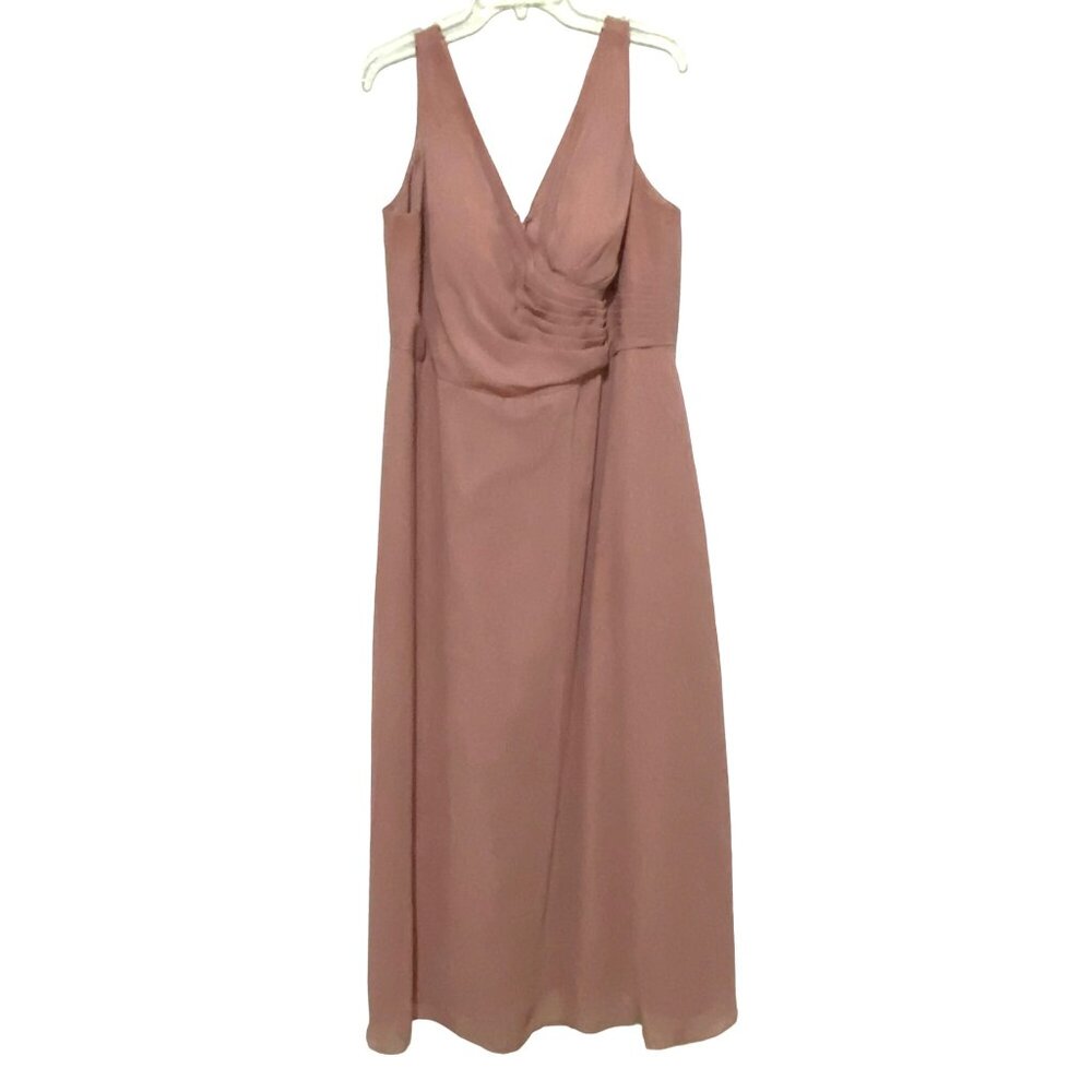 Azazie Bridesmaid Dress Size C Dusty Pink Maxi Classic Feminine Fairy Romantic‎